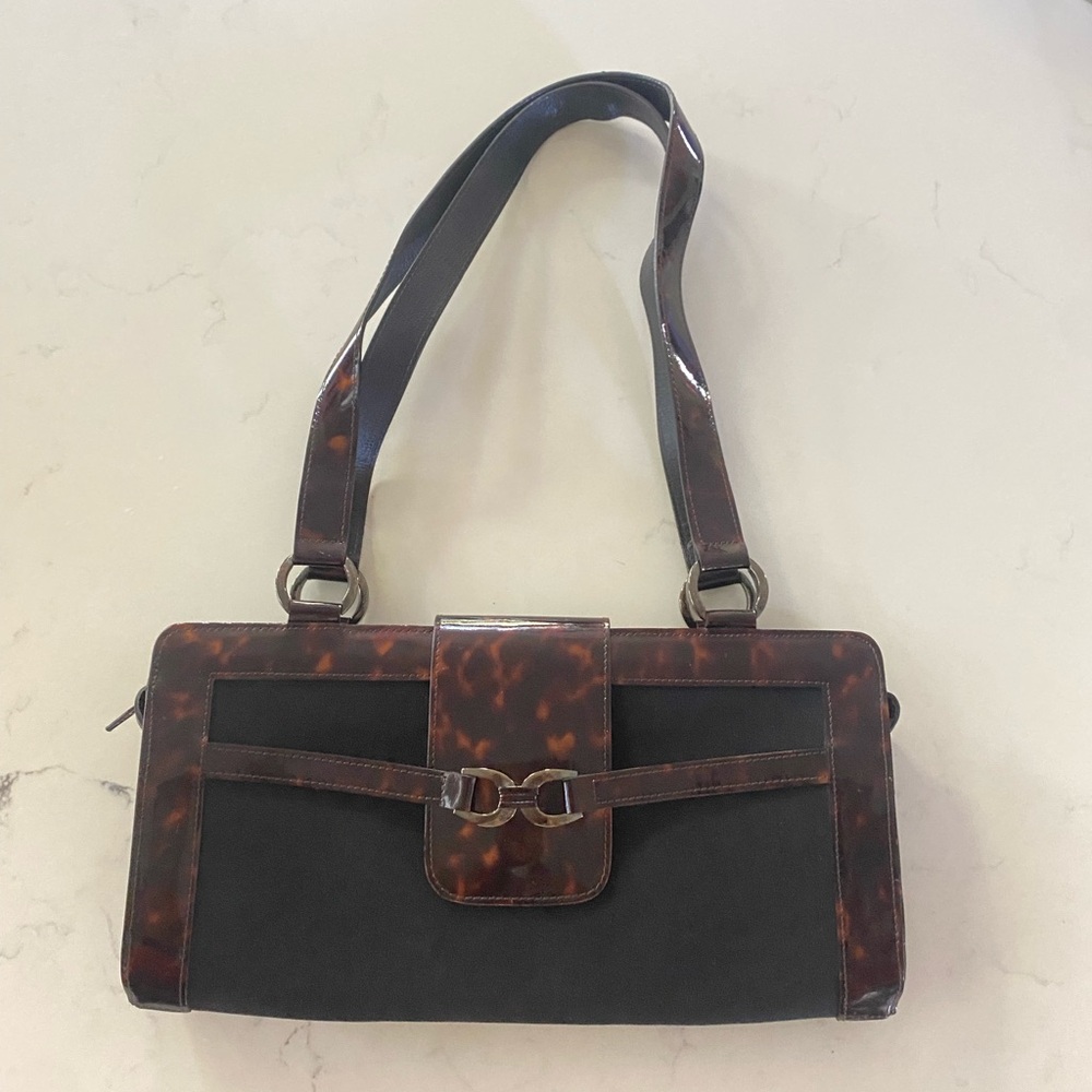 Stuart Weitzman Tortoise Black and Brown Shoulder Bag